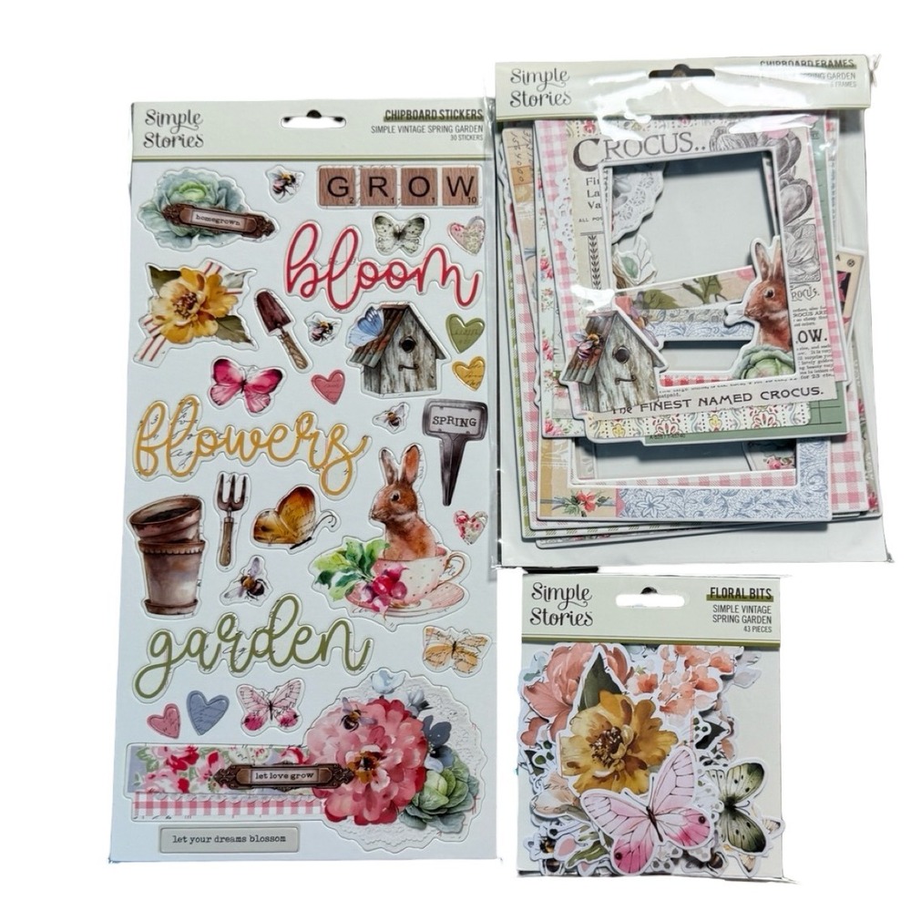 Simple Stories Simple Vintage Spring Garden Bundle OS Multicolor Floral Bits NWT